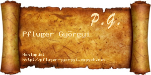 Pfluger Györgyi névjegykártya